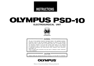 PSD-10 ELECTROSURGICAL UNIT Instructions