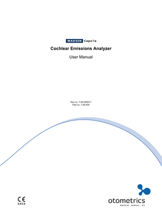 MADSEN Capella Cochlear Emissions Analyzer User Manual Rev 11