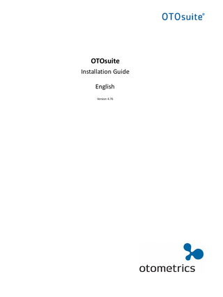 OTOsuite Installation Guide Ver 4.76