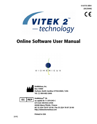 VITEK 2 Online Software User Manual