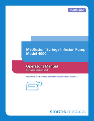 Medfusion Model 4000 Operators Manual sw V1.1 Sept 2011
