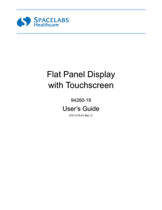 Flat Panel Display with Touchscreen (94260-19) Users Guide Rev C