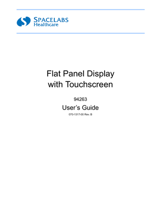 Flat Panel Display with Touchscreen (94263) Users Guide Rev B