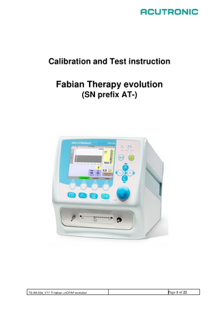 fabian Therapy Evolution Calibration and Test Instruction V11
