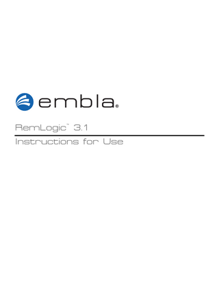 embla  ®  RemLogic 3.1 ™  Instructions for Use  