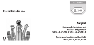 WS Series Contra-angle and Generator Instructions for Use Rev 004 March 2015