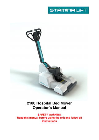 2100 Hospital Bed Mover Operator's Manual Issue C
