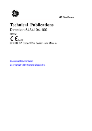 LOGIQ S7 Expert and Pro Basic User Manual Rev 2