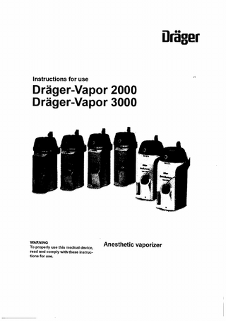 Vapor 2000 and 3000 Instructions for Use Part 1 Edition 17 April 2015