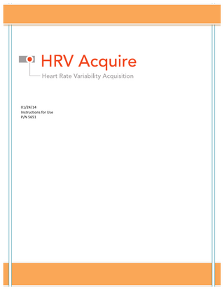 HRV Acquire Instructions for Use Jan 2014