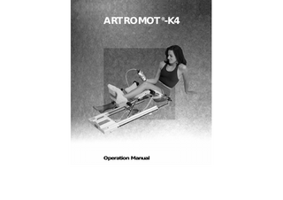 ARTROMOT-K4 Operation Manual Jan 2002
