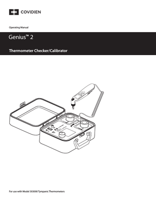 Genius 2 Thermometer Checker Calibrator Operation Manual