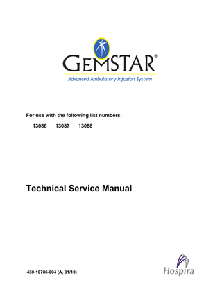 GemStar Technical Service Manual Jan 2010