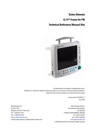 S5 Frame for FM Technical Reference Manual July 2004