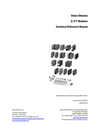 S5 M-Modules Technical Reference Manual Oct 2003