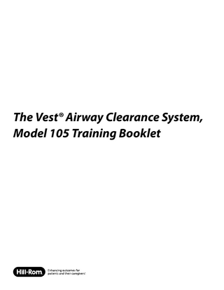 The Vest Airway Clearance System Model 105 Training Booklet Rev 2 Sept 2014