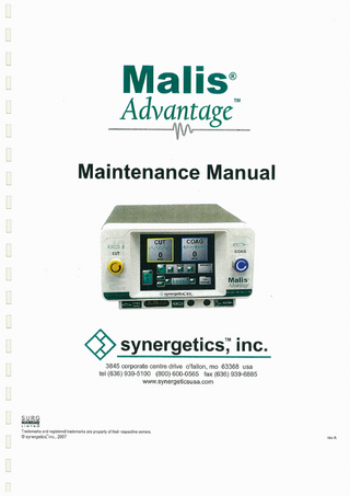 Malis Advantage Maintenance Manual Rev A