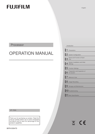 VP-7000 Processor Operation Manual