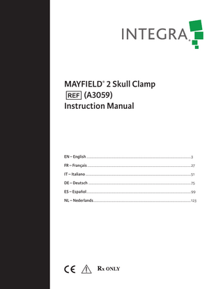 MAYFIELD 2 Skull Clamp Instructions Manual Rev FAB June 2021
