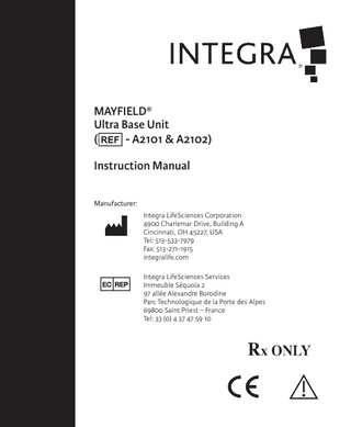 MAYFIELD Ultra Base Unit Instructions Manual Rev HA Jan 2021