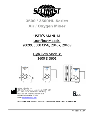 100001R24 3500 and 3500 HL Series Users Manual Rev 24 June 2021