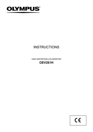 INSTRUCTIONS  HIGH DEFINITION LCD MONITOR  OEV261H  