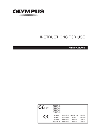 OBTURATORS Instructions for Use 