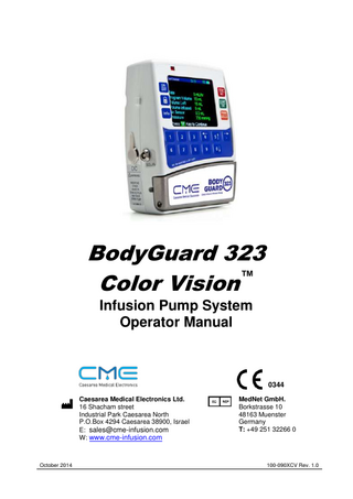 BodyGuard CV 323 Operator Manual Oct 2014