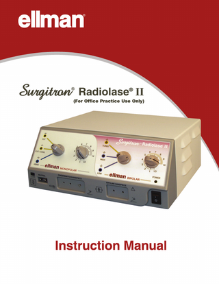 Surgitron Radiolase II Instruction Manual Rev B