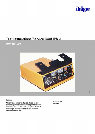 Oxylog 1000 Test Instructions & Service Card IPM-L Rev 2.0