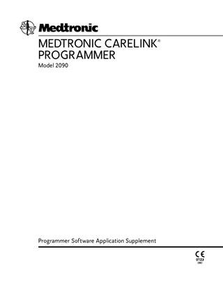 CARELINK Model 2090 Programmer Software Application Supplement Rev D Nov 2010