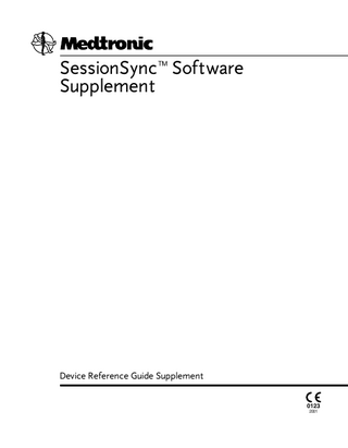 SessionSync™ Software Supplement  Device Reference Guide Supplement 0123 2001  