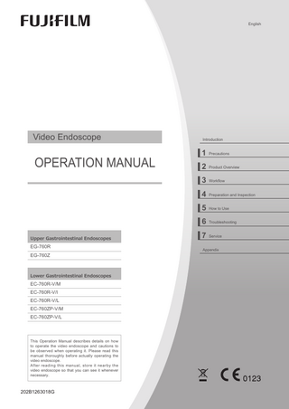 760 series Upper and Lower Gastrointestinal Endoscopes Operation Manual