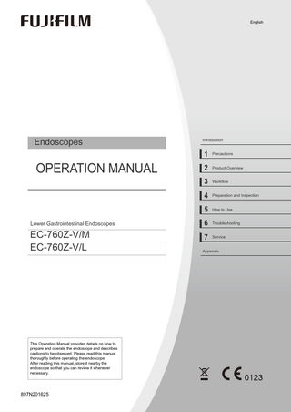 EC-760Z series Lower Gastrointestinal Endoscope Operation Manual 