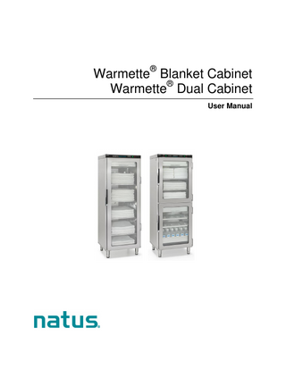 Warmette® Blanket Cabinet Warmette® Dual Cabinet User Manual  