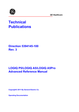 LOGIQ P5 and LOGIQ A5 and A5 Pro Advanced Reference Manual Rev 3