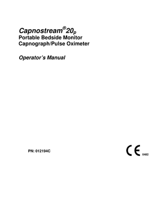 Capnostream 20p Operators Manual PN 012194C