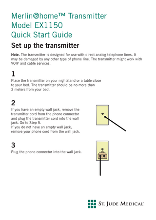 Merlin@home Transmitter Model EX1150 Quick Start Guide April 2014