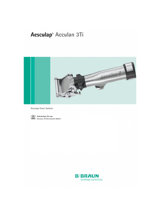 Acculan 3Ti Dermatome GA670 Instructions for Use May 2012