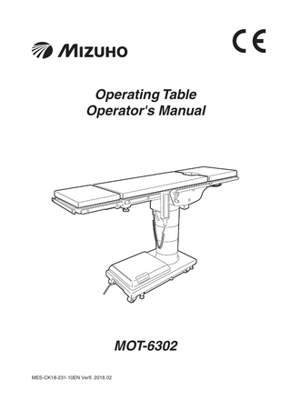Operating Table Model MOT-6302 Operators Manual Ver 5 February 2018