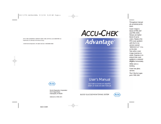 Accu-Chek Advantage 2 Users Manual Type mgdl 147 4711