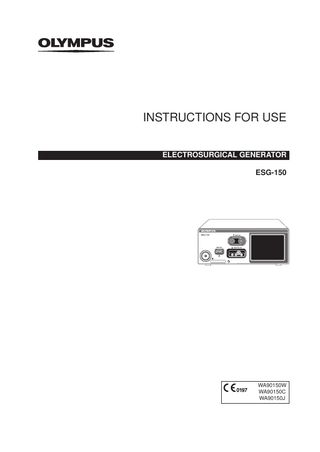 ESG-150  ELECTROSURGICAL GENERATOR Instructions for Use Nov 2018