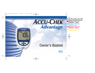 Accu-Chek Advantage 3 Owner's Booklet