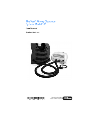 The Vest Airway Clearance System Model P105 User Manual Rev 13