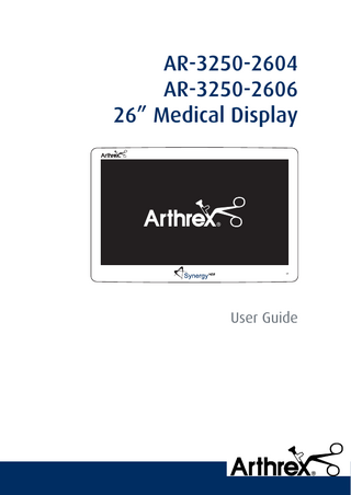 AR-3250 series 26 inch Medical Display User Guide July 2014