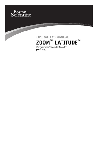 ZOOM LATITUDE Operators Manual April 2014