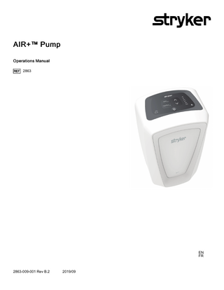 AIR+ Pump for SPR Plus Air Support Mattress Operations Manual Sept 2019