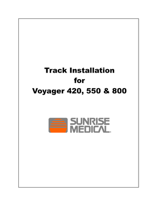 Track Installation for Voyager Hoist 420, 550 and 800 Installation Manual