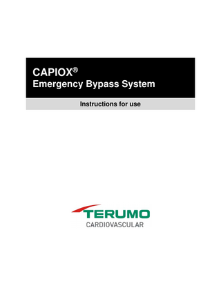 CAPIOX® Emergency Bypass System Instructions for use  