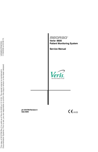 Veris 8600 Service Manual Rev 0 Sept 2005